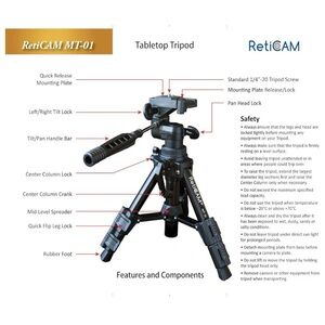 abletop Tripod with 3-Way Pan/Tilt Head, Quick Release Plate Black